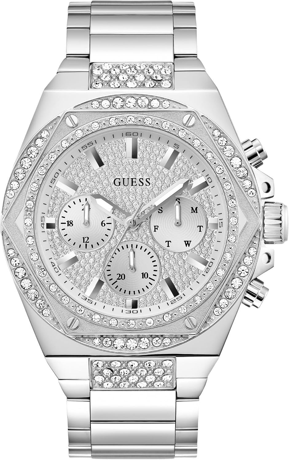 Guess Armbanduhr Herren Fury Multifunktion Silber GW0899G1