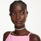 Swarovski Halsband Unisex Ariana Grande x Swarovski Kristallperle Rundschliff Weiß Rhodiniert 5751250