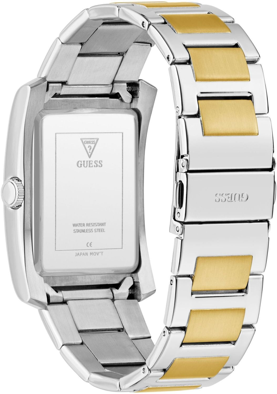 Guess Armbanduhr Herren Clyde Analog Bicolor Silber Gold GW0896G3