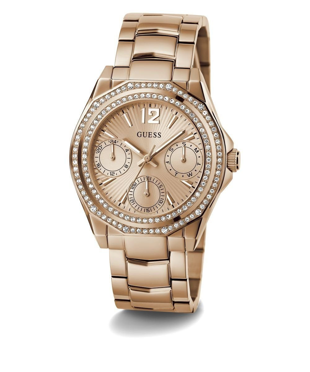 Guess Damen Multifunkion Armbanduhr RITZY roségold 36 mm GW0685L3