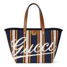 Gucci Tasche Unisex Embroidered Medium Canvas Tote Bag Blau Beige Rot Gelb 818771FAEF88796