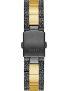 Guess Damen Armbanduhr Gilded 40 mm Brokatmuster auf Armband und Zifferblatt Armband Edelstahl GW0303L1