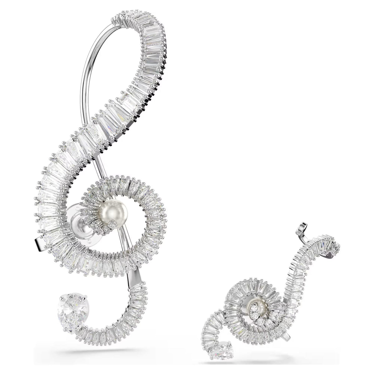 Swarovski Unisex Ariana Grande x Swarovski Ohrclips Music Note Weiß Rhodiniert 5720866