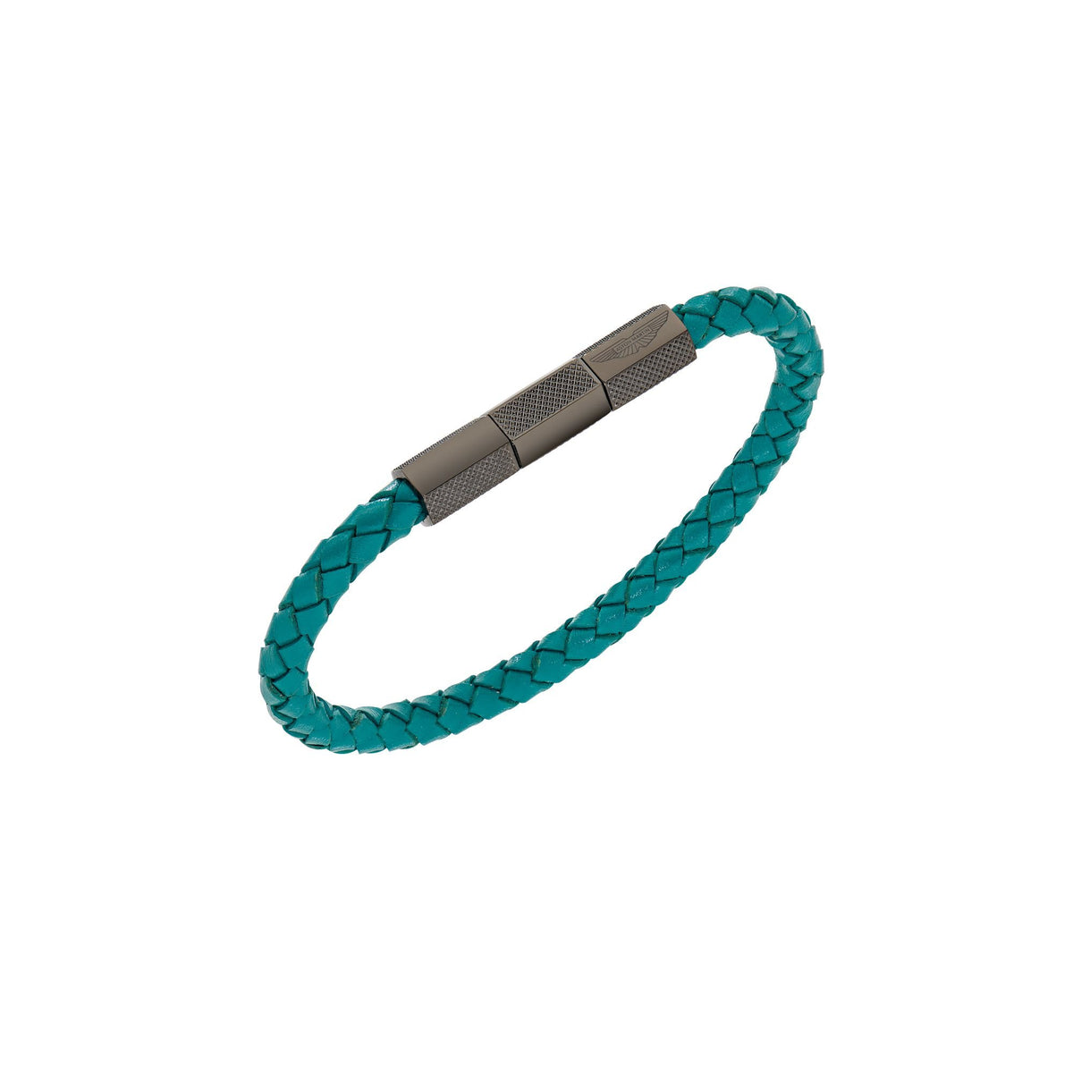 ASTON MARTIN Armband Herren AML THRILL Lederband Edelstahl Grün/IP Gun MJRIF5BU2