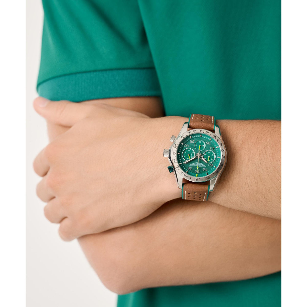 Aston Martin Herrenchronograph AML Thrill MTRS1F501 Grün/Silikon 42 mm