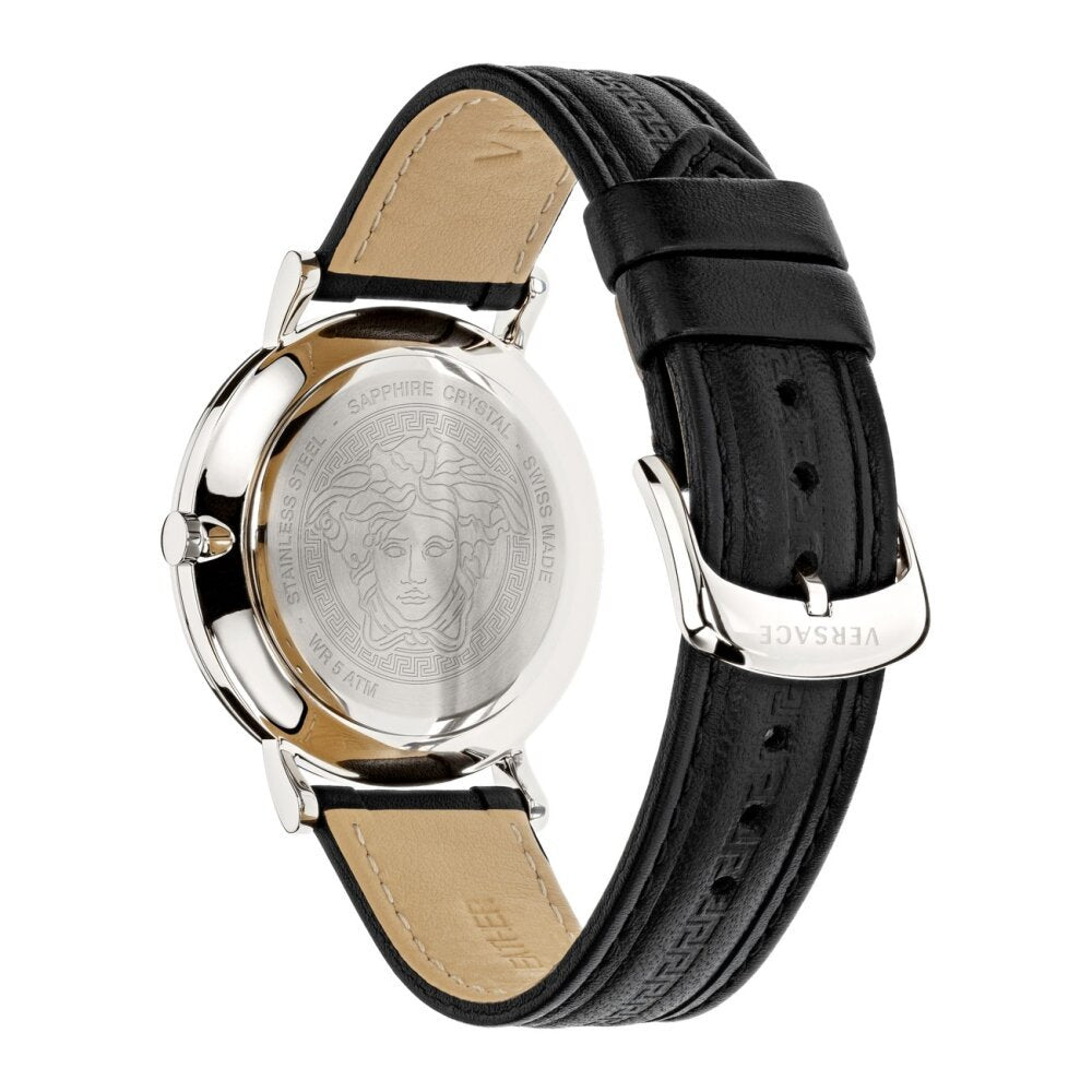 Versace Herren Armbanduhr V-ESSENTIAL schwarz, silber 40 mm VEJ400721