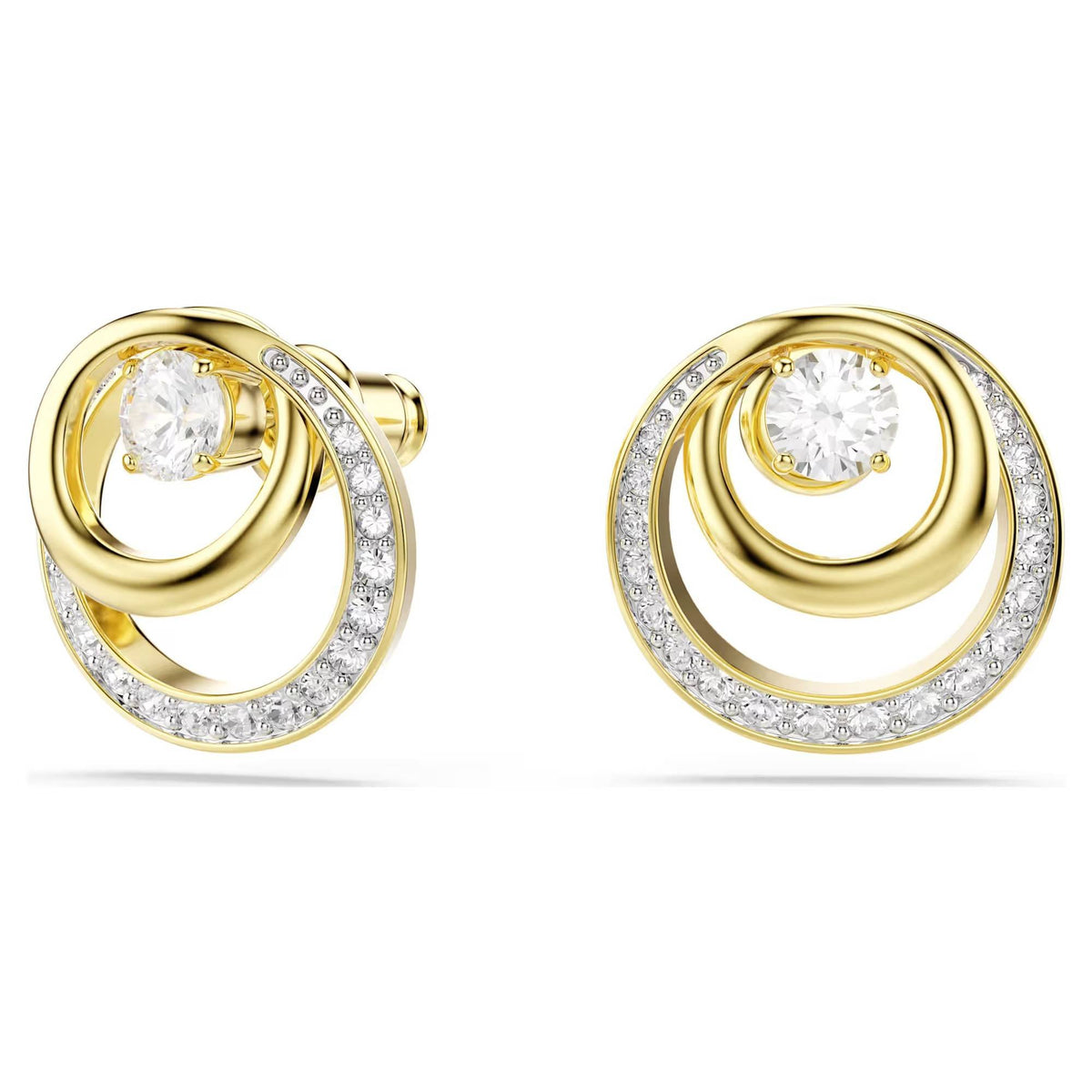 Swarovski Ohrstecker Damen Hyperbola Ohrstecker Rundschliff Weiß Goldlegierungsschicht 5740407