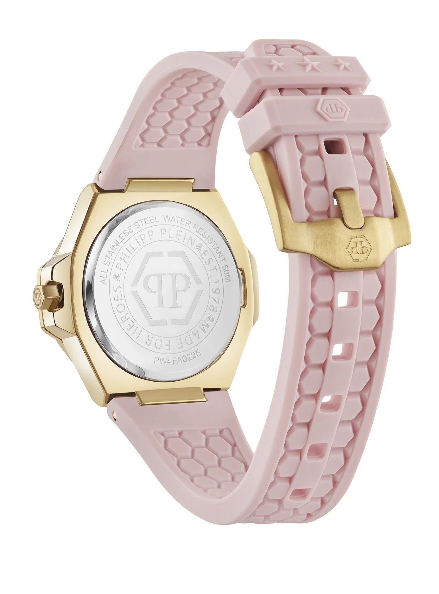 Philipp Plein Damenuhr Royal Prestige PW4FA0225 Gold / Pink (Silikon)