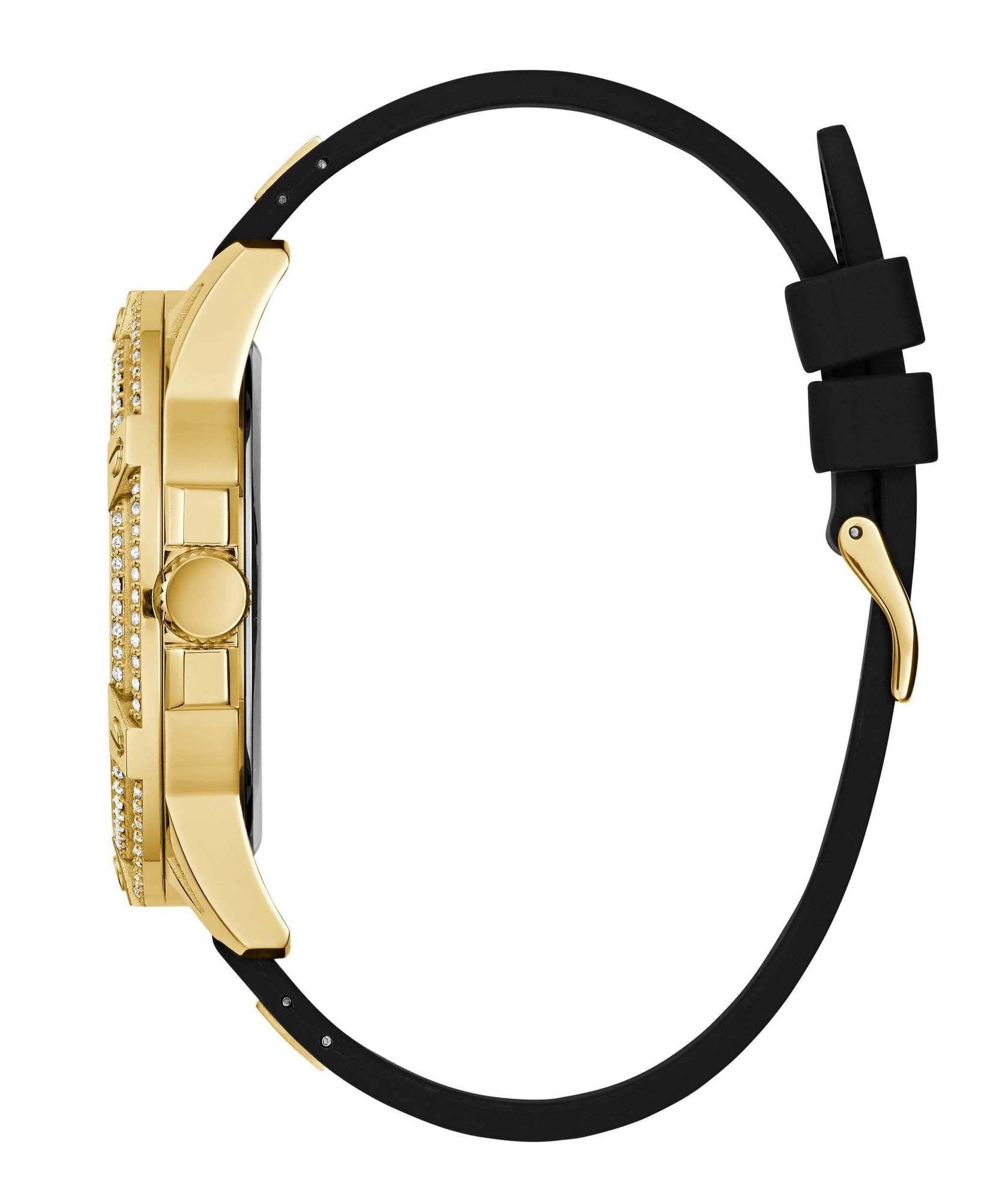 Guess Herren Multifunkion Armbanduhr King schwarz, gold 48 mm GW0537G2