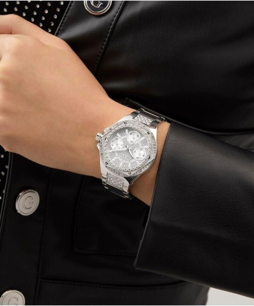 Guess Armbanduhr Damen Envy Multifunktion Silber GW0878L1