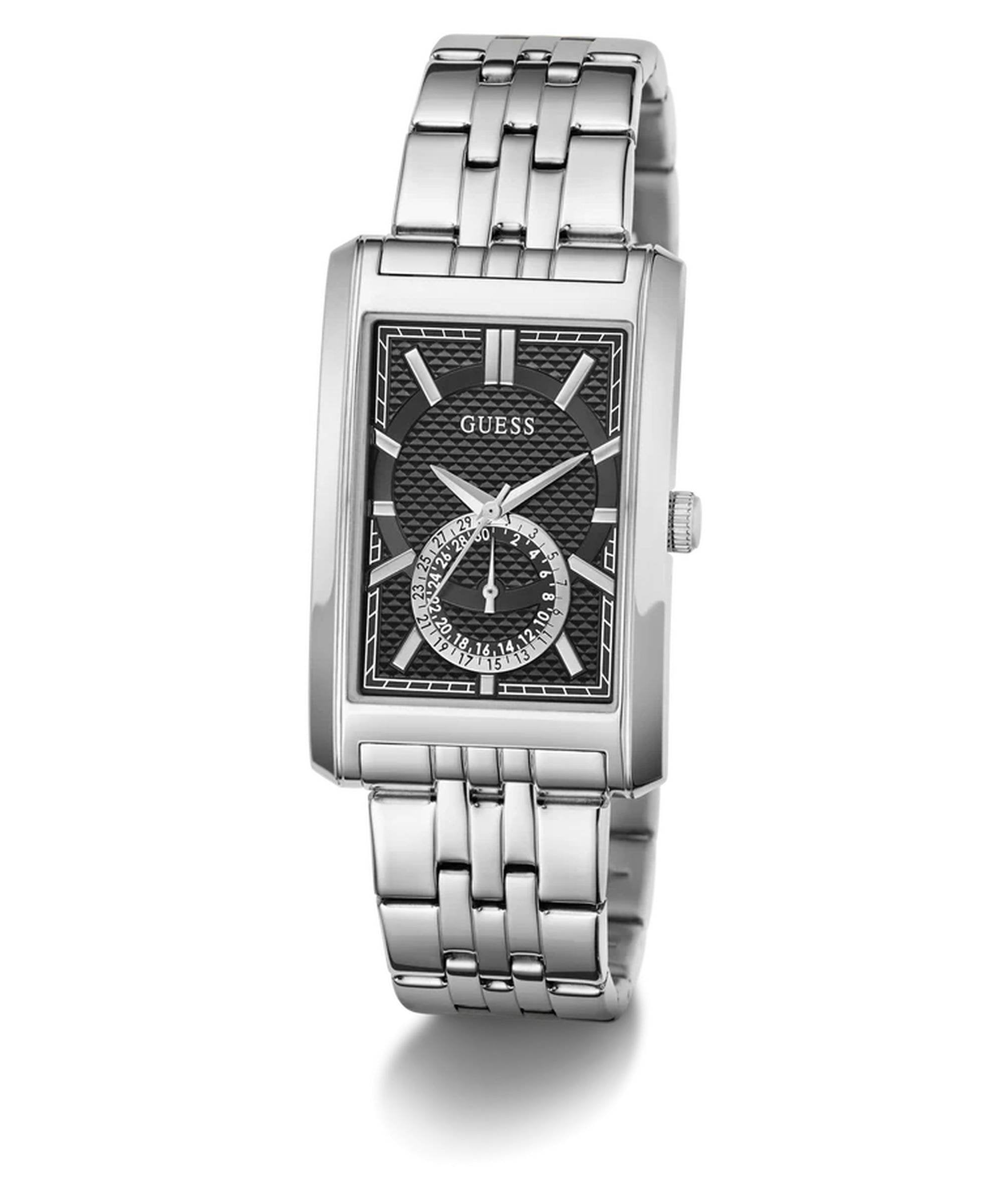 Guess Armbanduhr Damen/Unisex Hugh Schwarz Silber GW1125G1