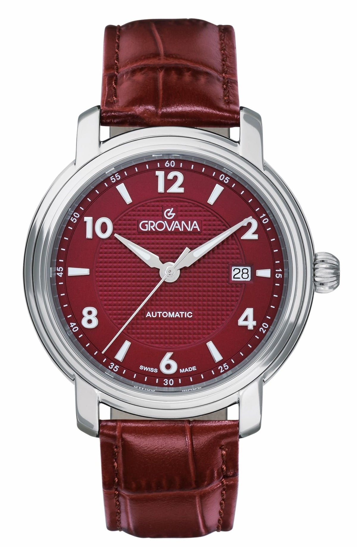 Grovana Armbanduhr Herren St Andrews Fairway Silber Rot 1703.2530