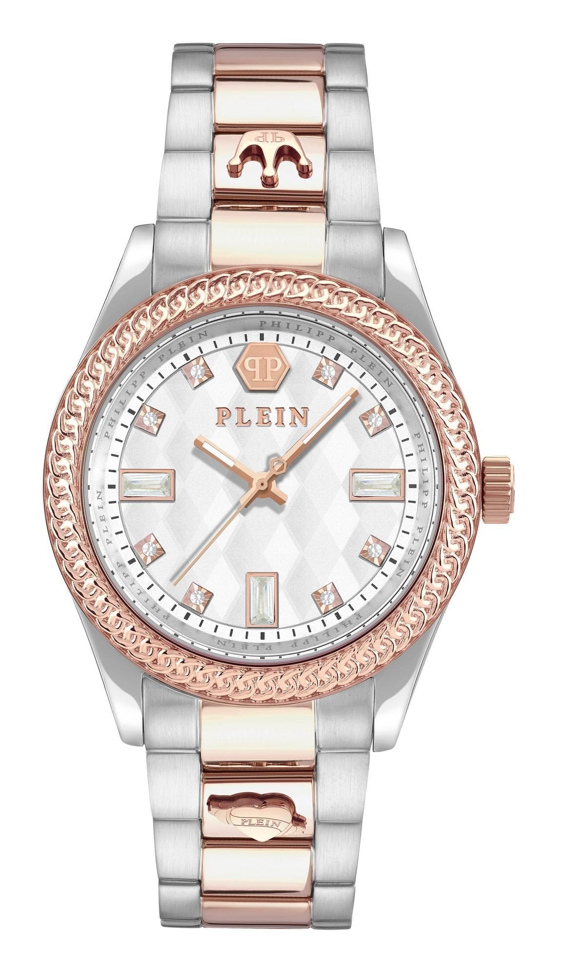 Philipp Plein Uhr Damen Queen Crystal PWCDA0724 Silber / Roségold