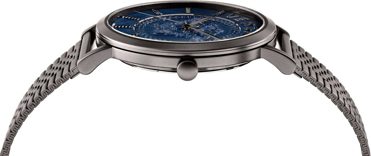Versace Herren Armbanduhr V-ESSENTIAL grau, blau 40 mm VEJ401021