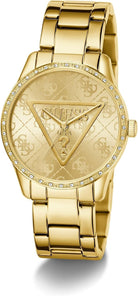GUESS Analoguhr Damen Ladies Gold Tone Analog Watch Gold GW0987L2
