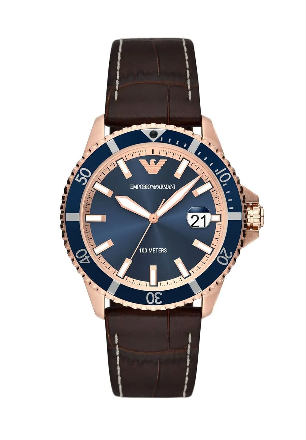 Emporio Armani Uhr Herren AR11556 Blau / Braun