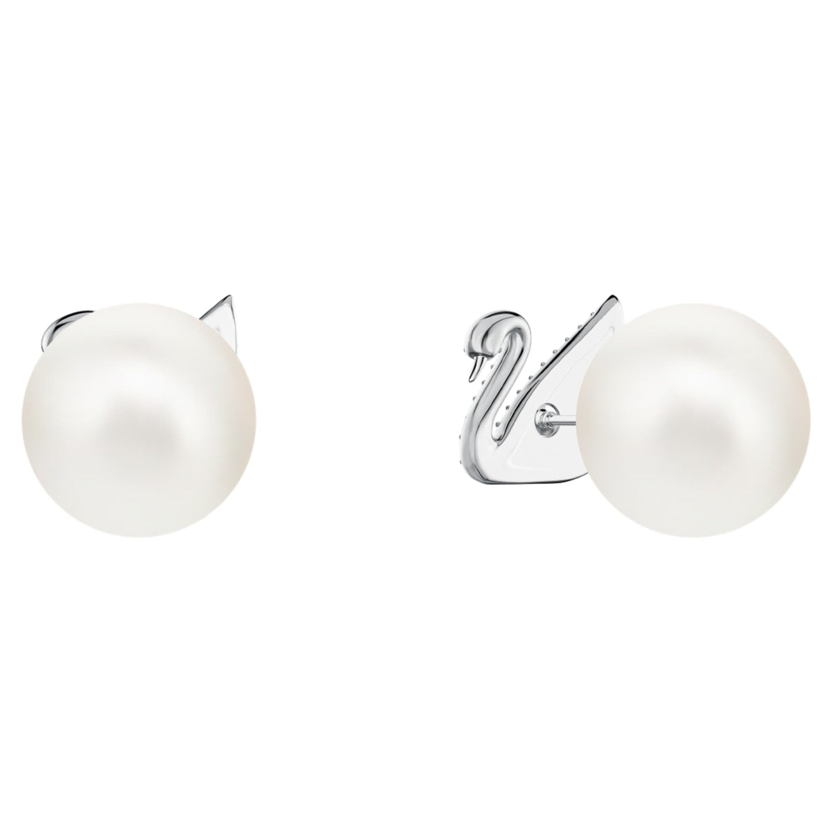 Swarovski Ohrringe Damen Iconic Swan Weiß Silberfarben 5416591
