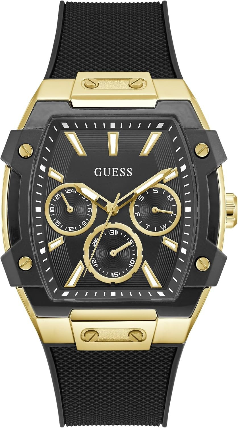 Guess Multifunktionsuhr Herren Phoenix Schwarz Gold GW0956G2