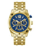Guess Herren Multifunkion Armbanduhr RESISTANCE gold, blau 44 mm GW0714G2