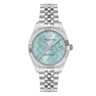 Philipp Plein Damenuhr Date Superlative Silberfarben, Hellblau PWYFA0726