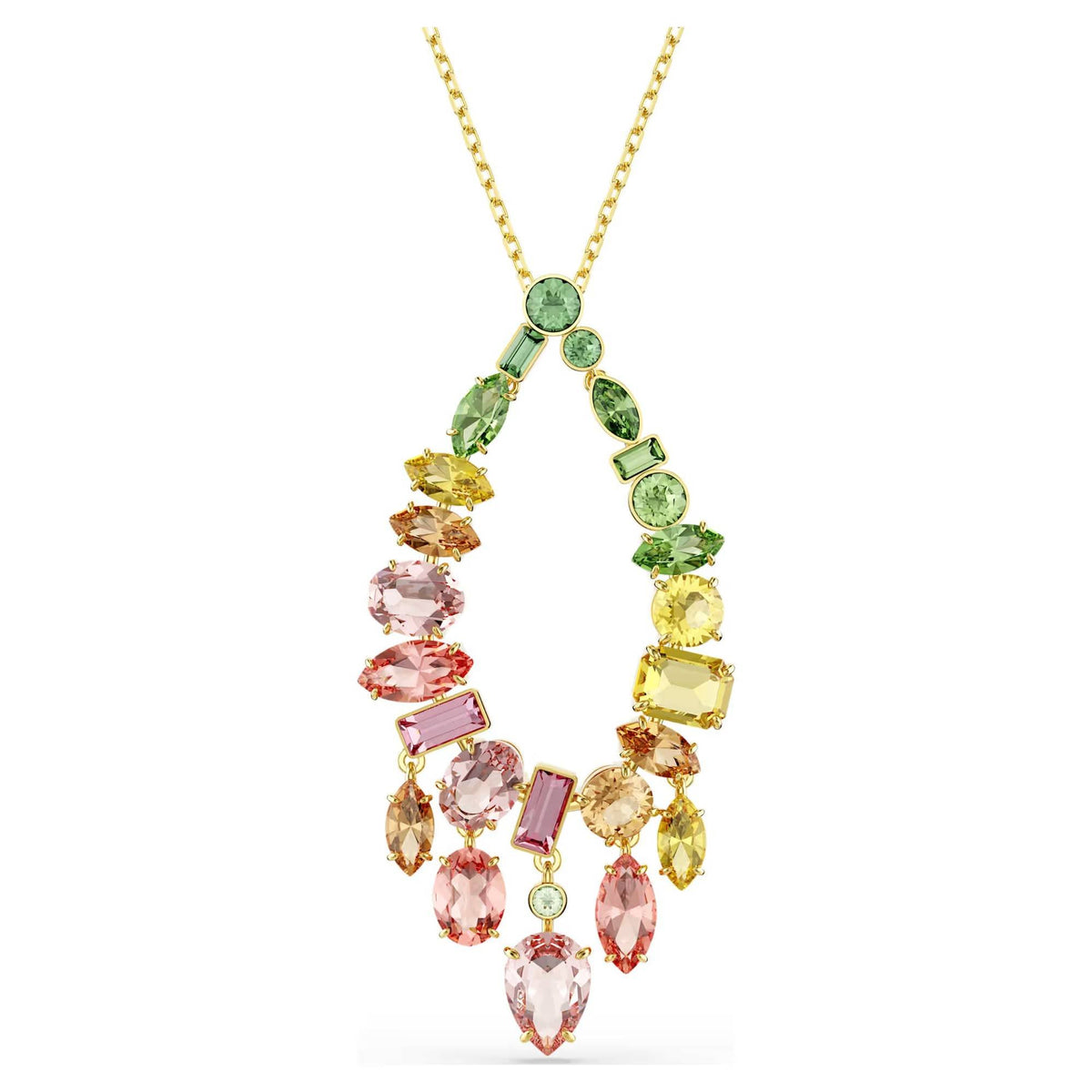 Swarovski Halskette Unisex Gema Anhänger Mehrfarbig Goldlegierungsschicht 5741589