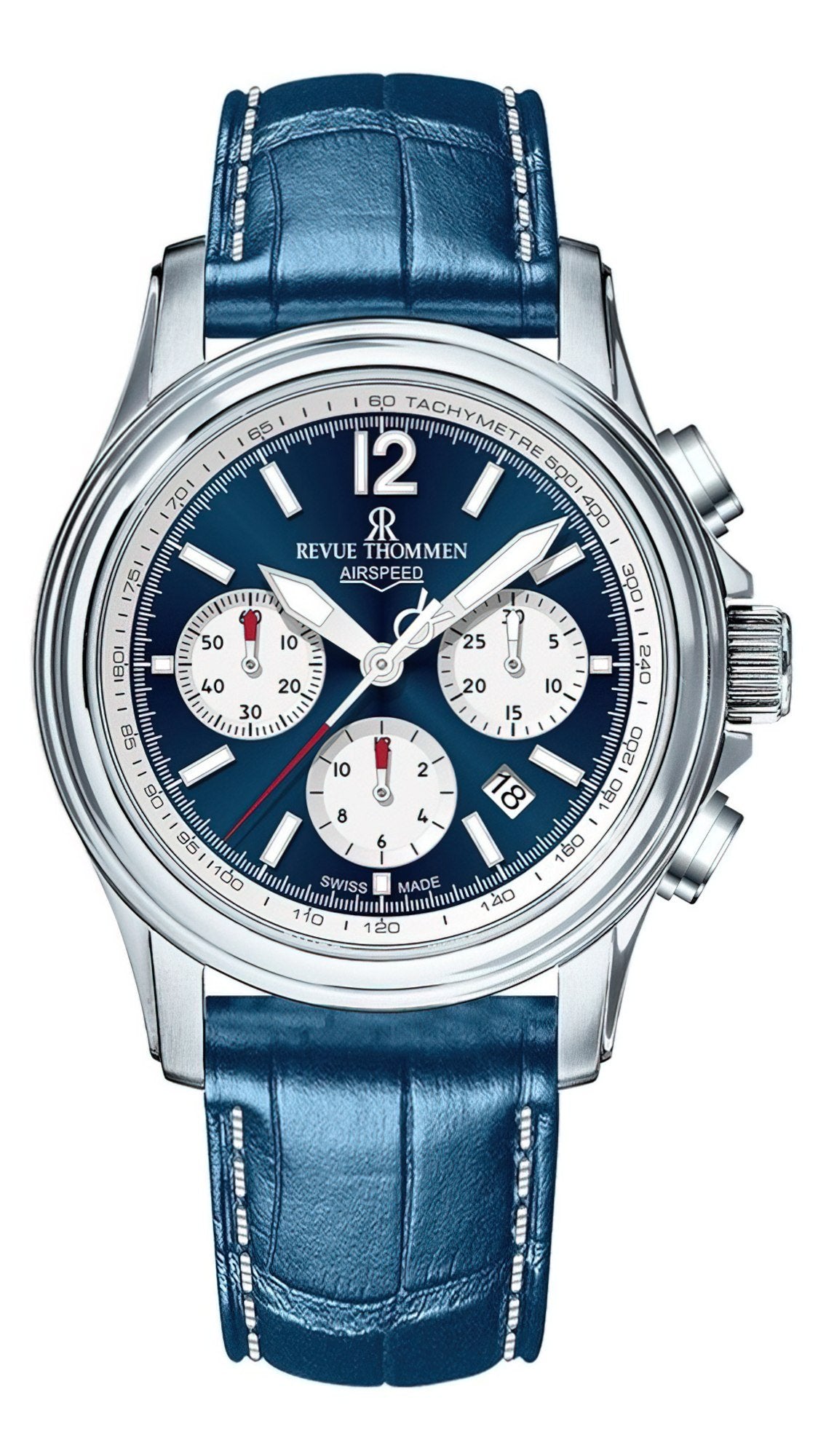 Revue Thommen Uhr Herren Air Speed Xlarge Blau Chronograph 16041.6335