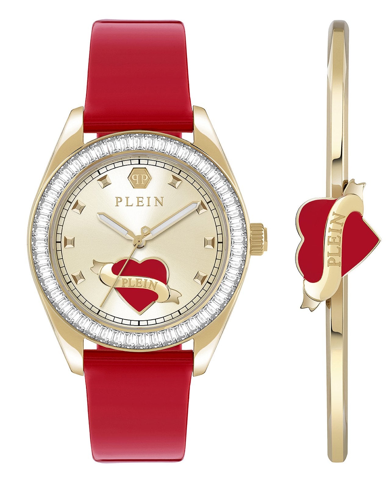 Philipp Plein Damenuhr Plein Valentine PW2BA0825 (Gold / Rot / Champagner)