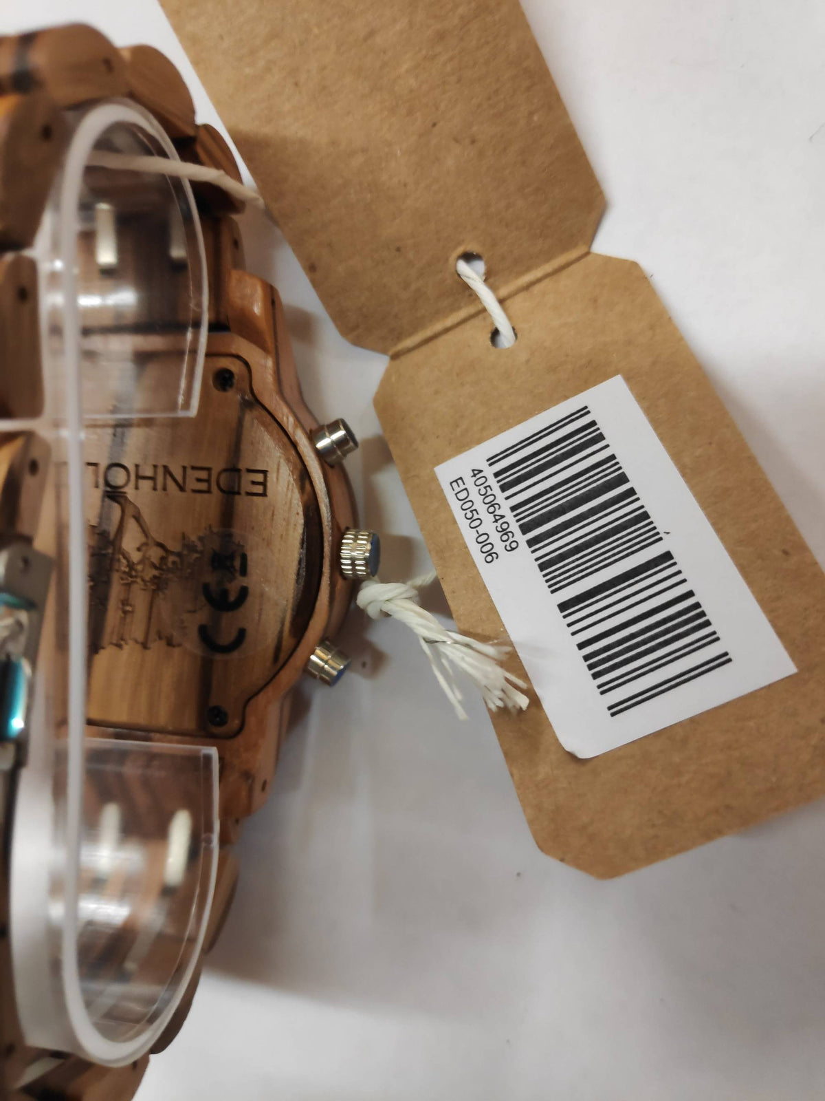 Edenhölzer Holzuhr Damen Armbanduhr Chronograph Holzarmbanduhr Bonaire Datumsanzeige