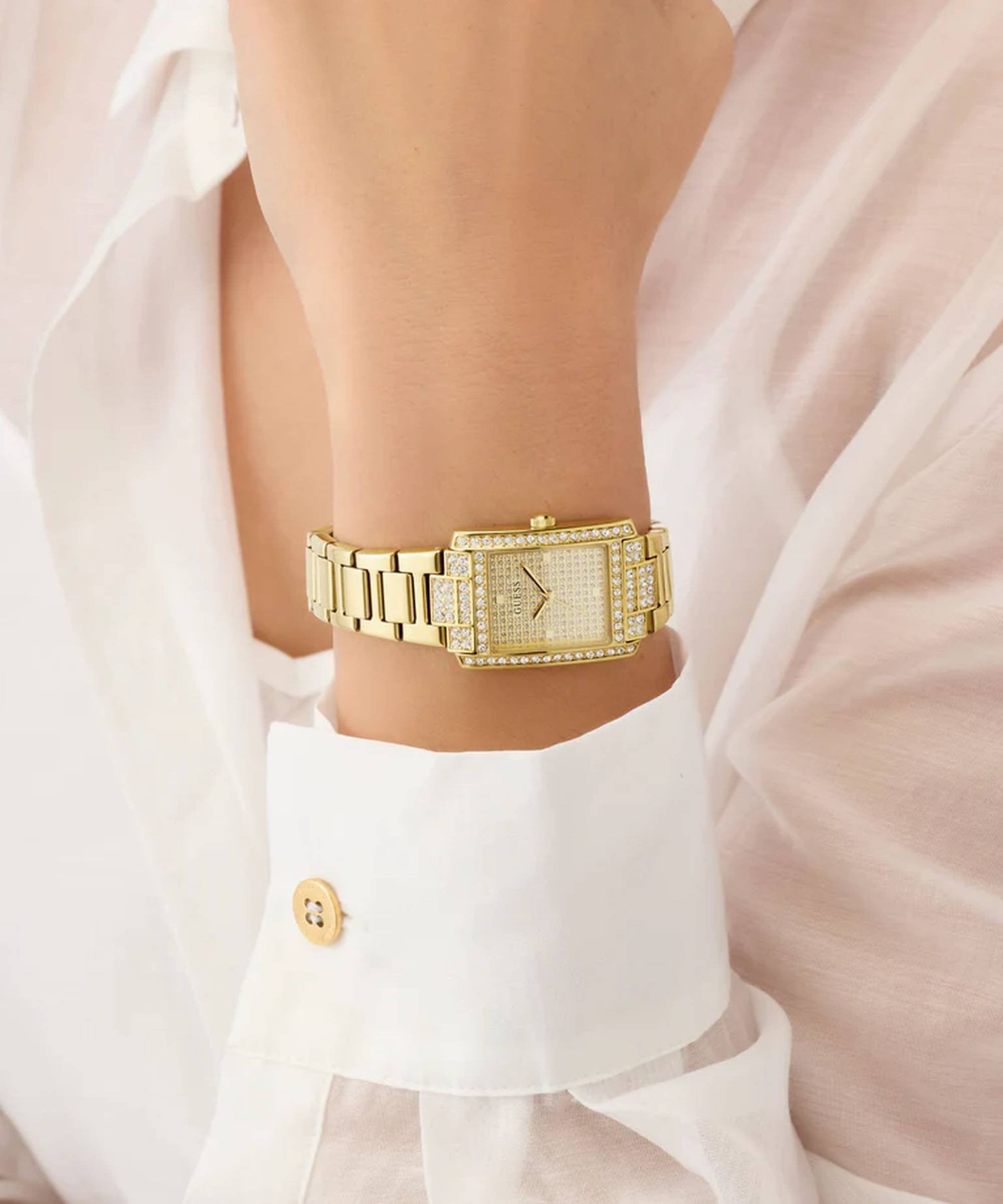 Guess Armbanduhr Damen Ladies Gold Tone Analog Watch Gold GW0995L2
