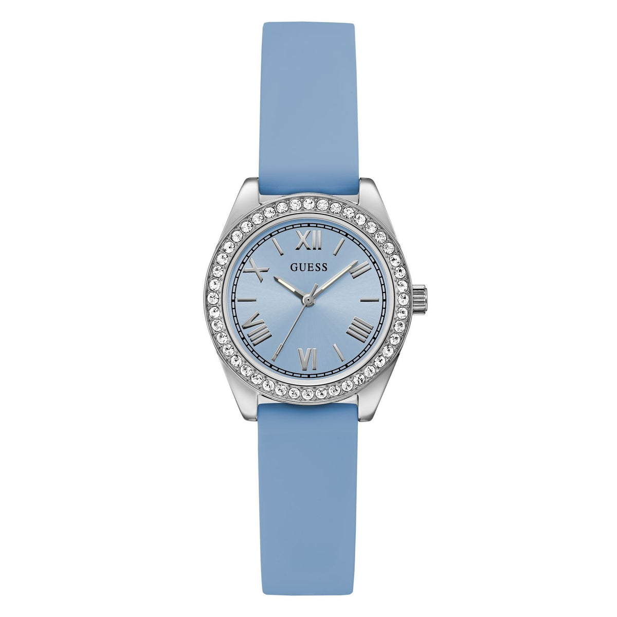 Guess Armbanduhr Damen Mini Luna Silber Blau GW1000L1