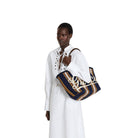 Gucci Tasche Unisex Embroidered Medium Canvas Tote Bag Blau Beige Rot Gelb 818771FAEF88796