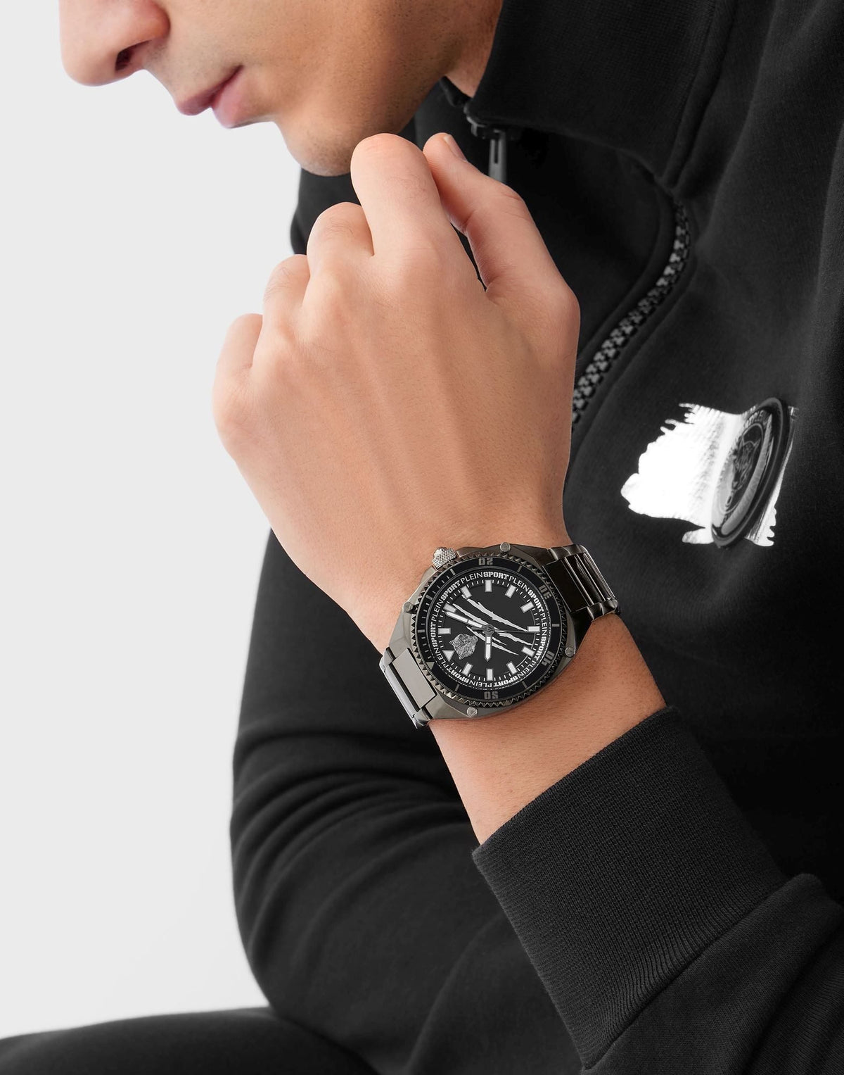 Plein Sport Herren Uhr Thunder Force PS8BA1024 Schwarz Edelstahl 47 mm