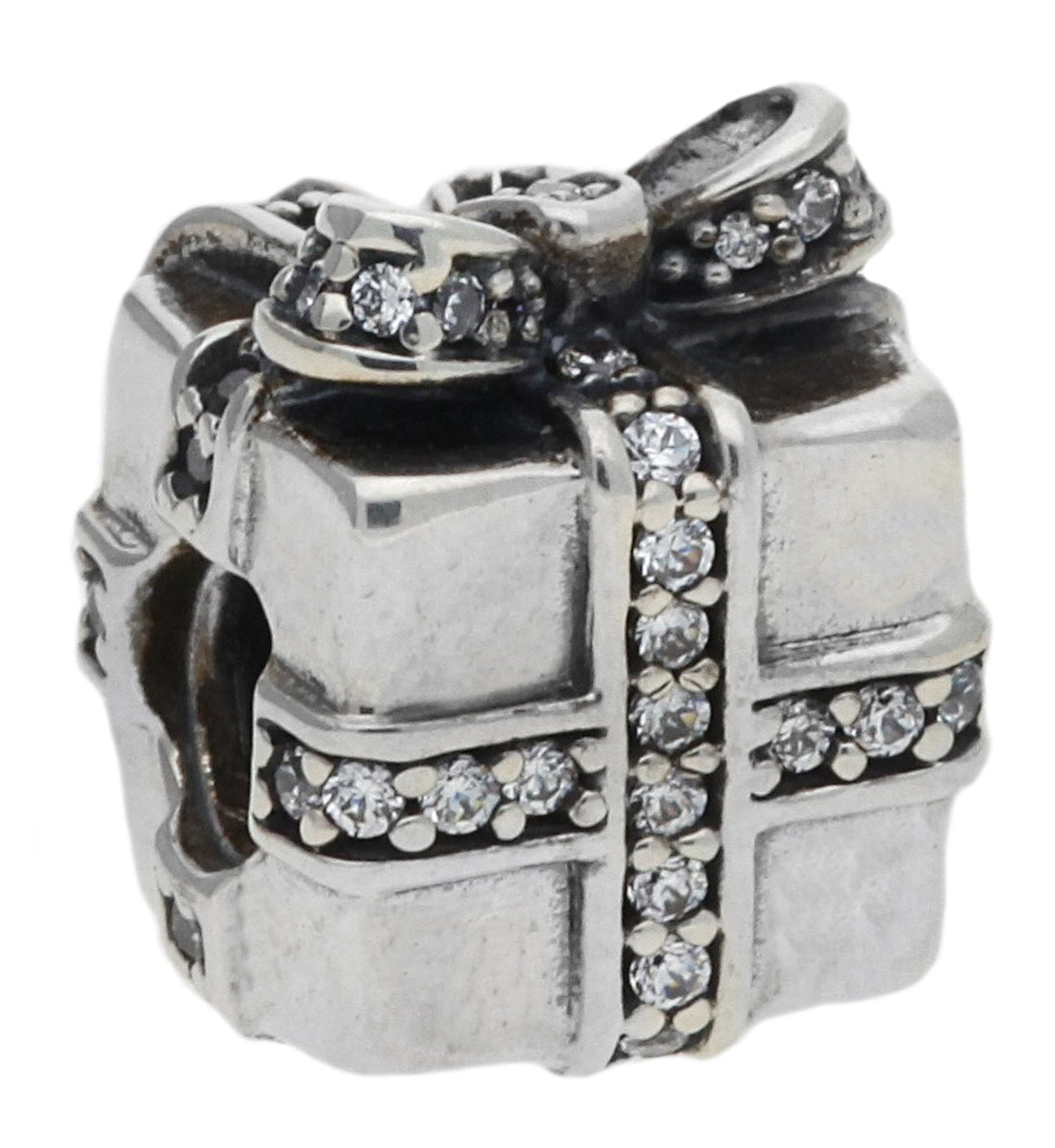 Pandora Damen Charm 925 Silber Silber/Weiß Sparkling Surprise 791400CZ