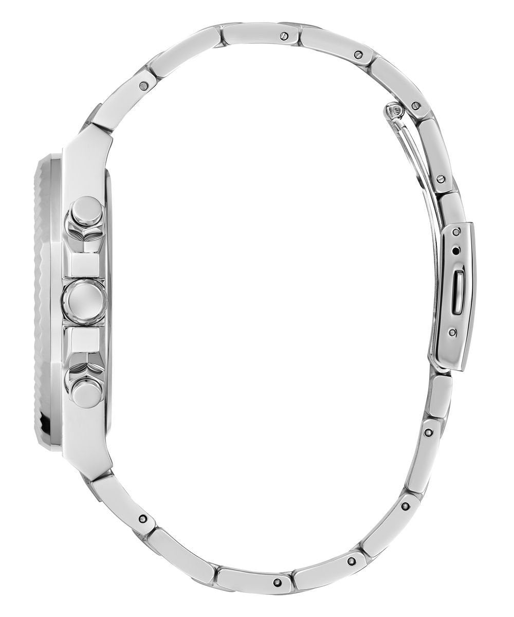 Guess Herren Multifunkion Armbanduhr EQUITY silber, schwarz 44 mm GW0703G1