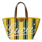 Gucci Tragetasche Herren Embroidered Medium Canvas Tote Bag Grün Multicolor 818771FAEF88797