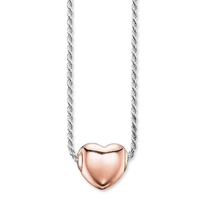 Thomas Sabo Damen Halskette mit Anhänger- Roséherz  925 Sterlingsilber - KT0052-415-12-L45