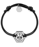Philipp Plein Herren Armband Schwarz Edelstahl/Textil PJUEA01BU
