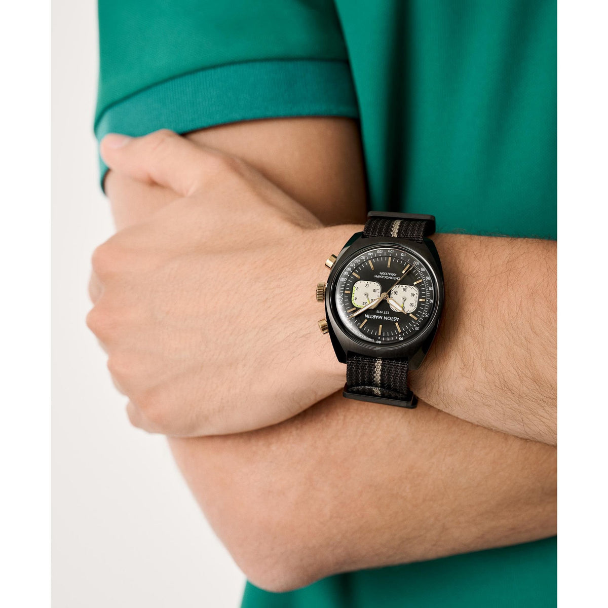 Aston Martin Herren Uhr TimeLess MTTS2F504 Nylon schwarz