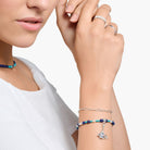 Thomas Sabo Charm-Anhänger Fisch 925 Sterlingsilber geschwärzt Glas-Keramik Stein pink Opalsynthetischer Spinell Zirkonia