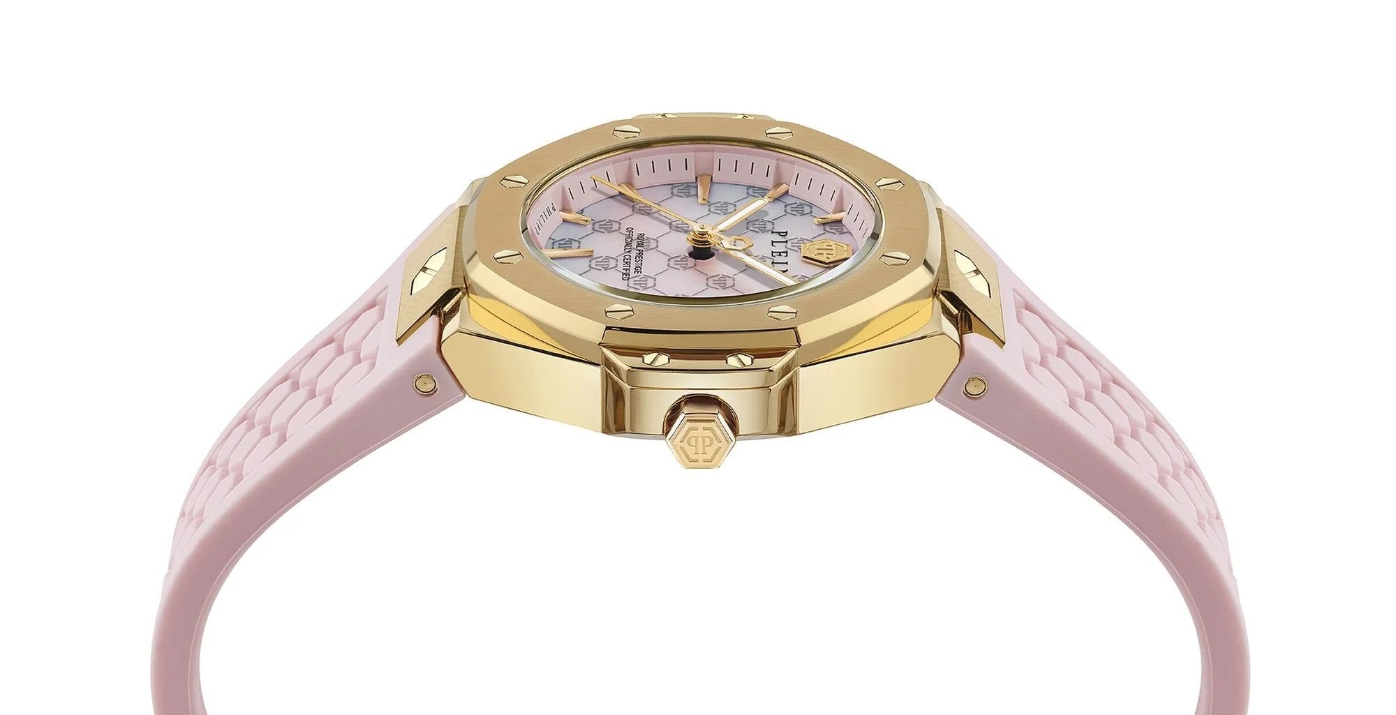 Philipp Plein Damenuhr Royal Prestige PW4FA0225 Gold / Pink (Silikon)