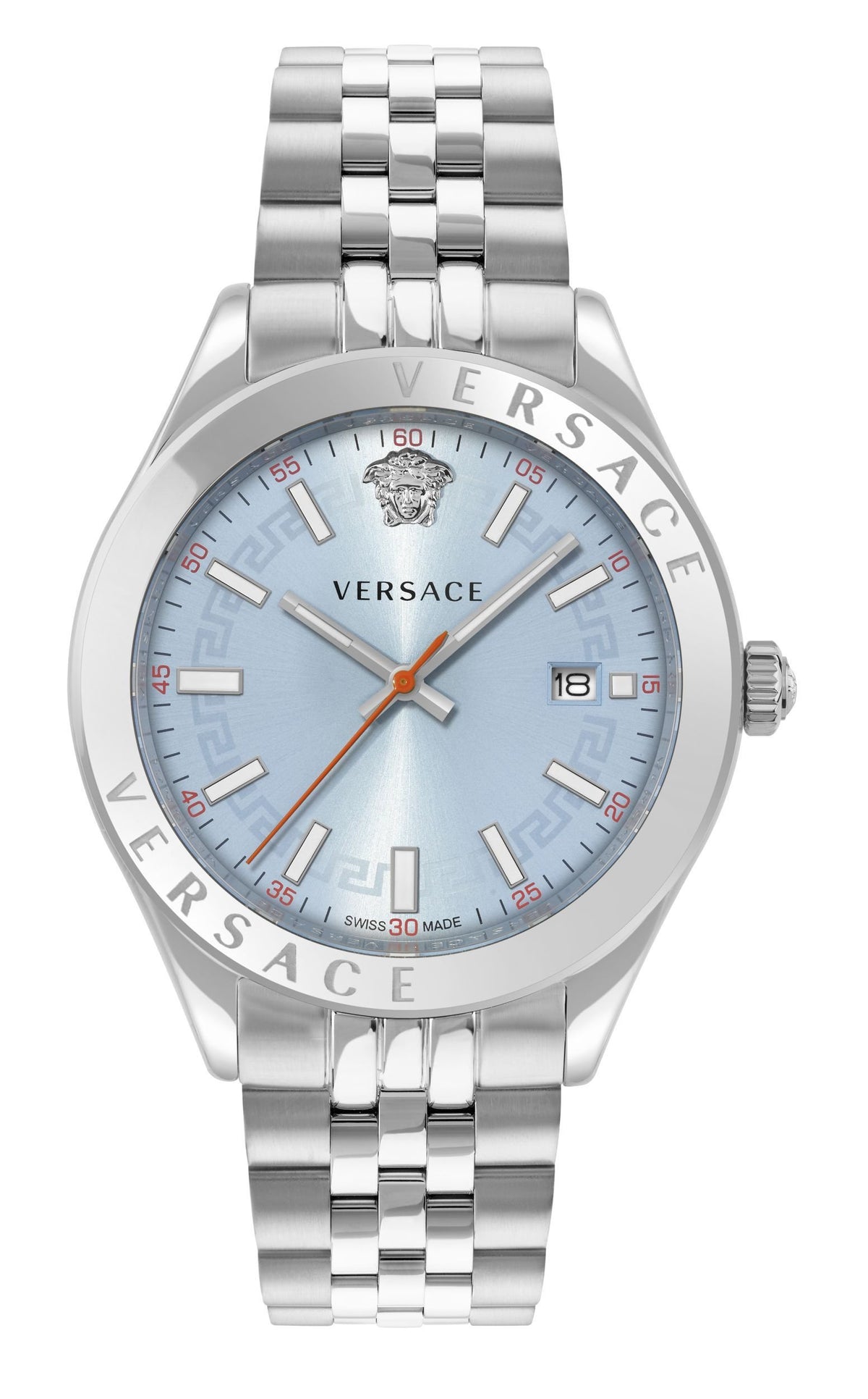 Versace Armbanduhr Herren Hellenyium Silber Hellblau VEVK01525