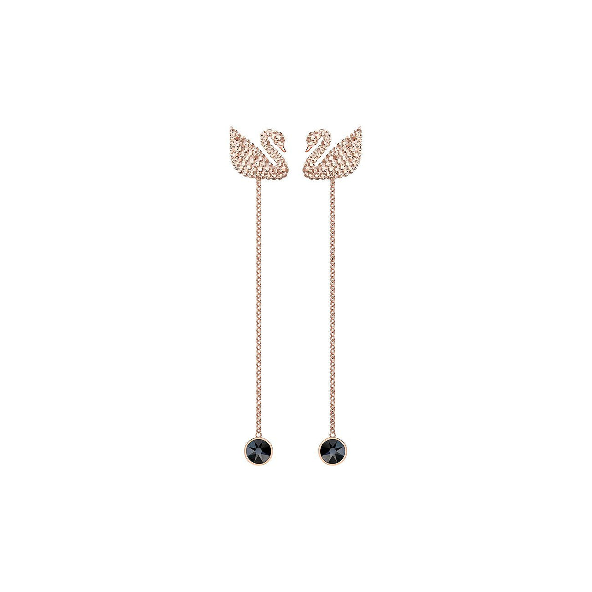 Swarovski Ohrhänger Damen Iconic Swan Roségold Schwarzkristall 5373164