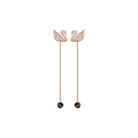 Swarovski Ohrhänger Damen Iconic Swan Roségold Schwarzkristall 5373164