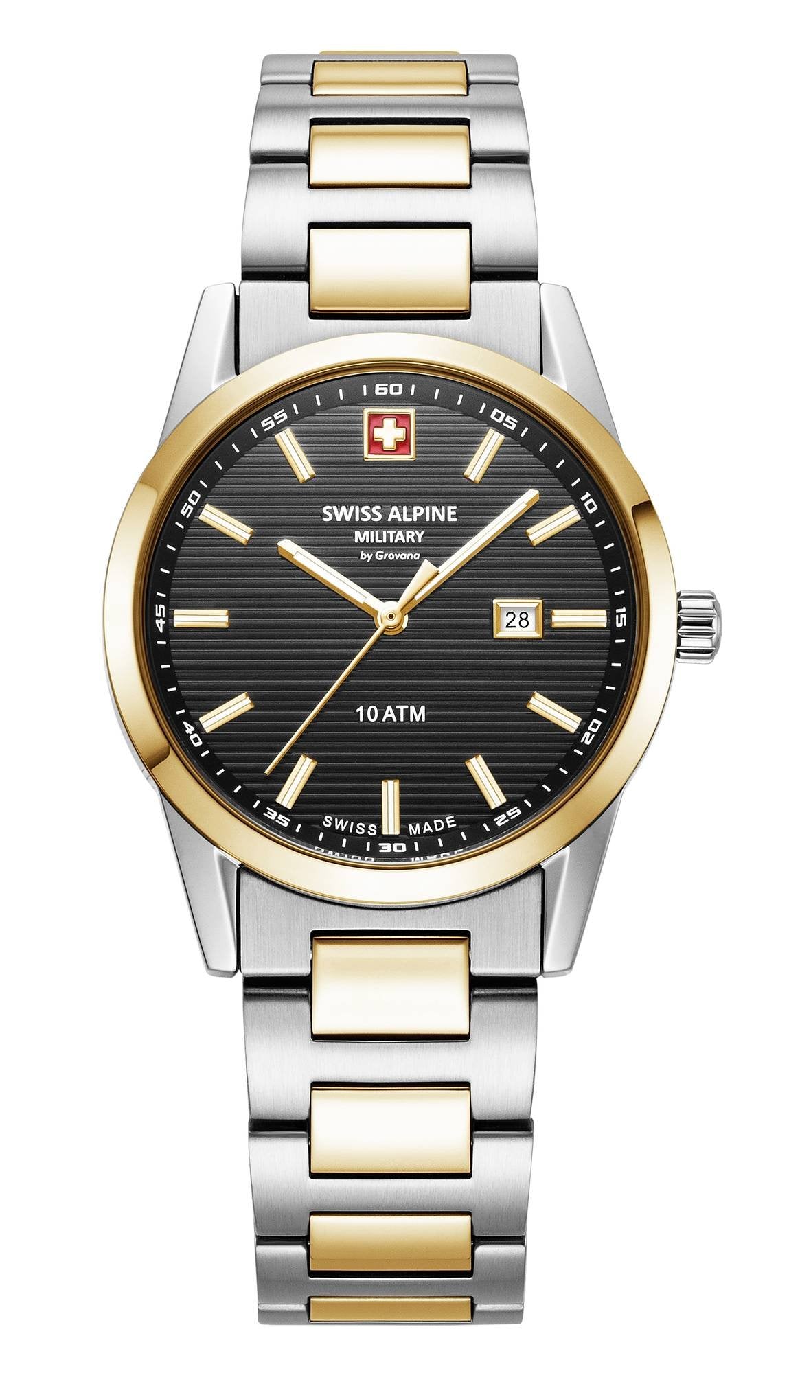 Swiss Alpine Military Damenarmbanduhr Argos bicolor schwarz 34mm 7767.1147