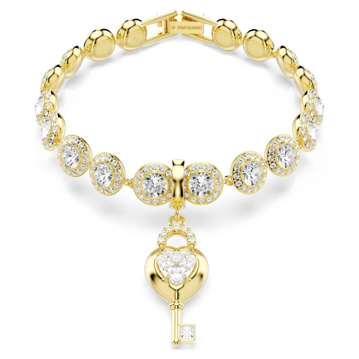 Swarovski Charm Damen Idyllia Herz mit Schlüssel Weiß Gold 5742959