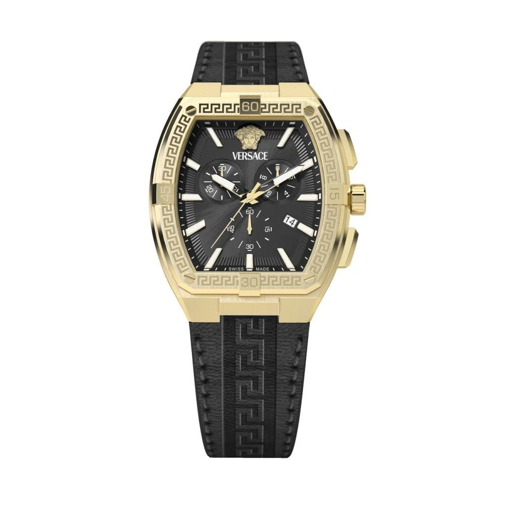 Versace Herrenuhr Greca Sport Chronograph Schwarz Gold VESP00324