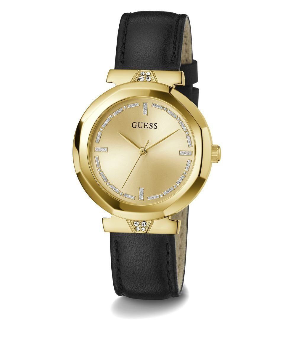 Guess Damen Armbanduhr RUMOUR schwarz, gold 34 mm GW0689L2