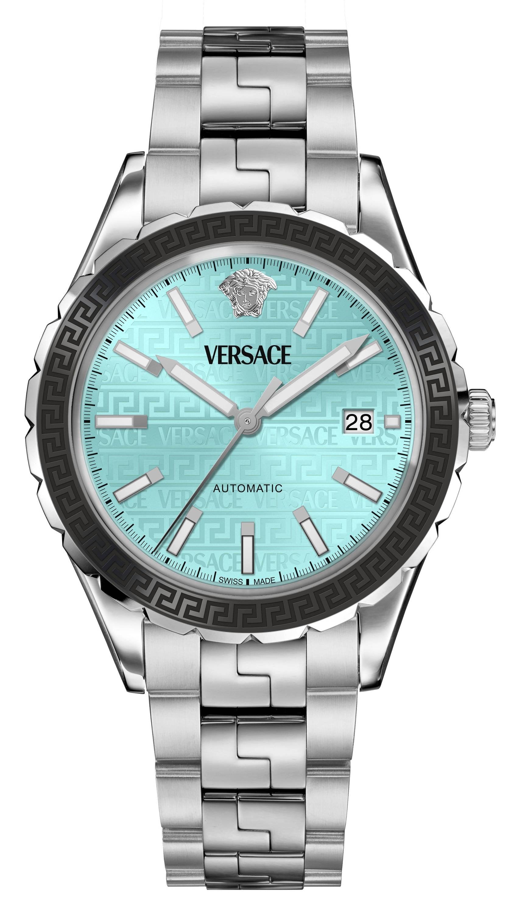 Versace Herren-Armbanduhr Hellenyium Silbe Blau VEQCA0324