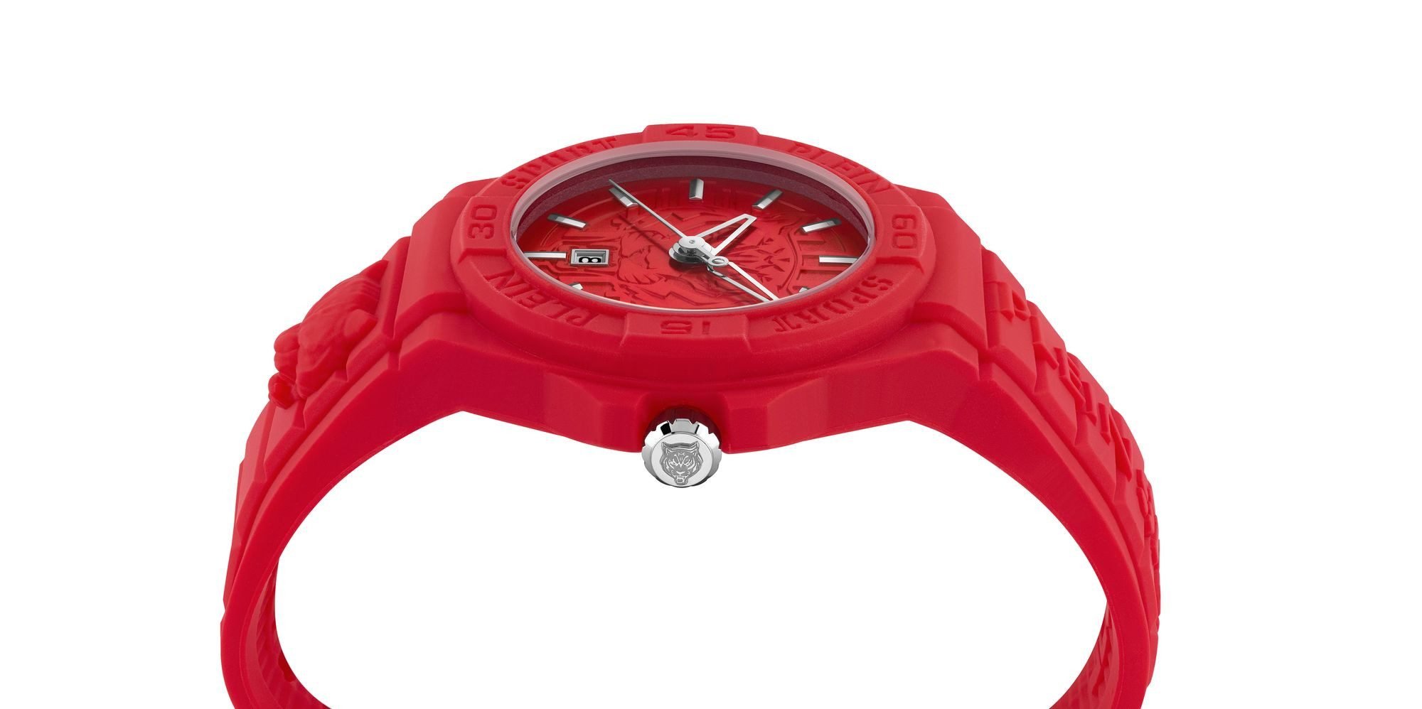 Philipp Plein Unisex Uhr New Fearless PSHDA0224 Rot Kunststoff 46 mm
