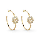 Philipp Plein Damen Ohrringe Creolen Edelstahl IP Gold mit Preciosa‑Crystals PJREA03EU